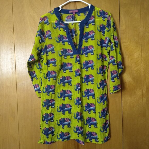 Macbeth Collection by Margaret Josephs 3/4 Sleeve Semi Sheer Elephant Swim Cover - Picture 2 of 7